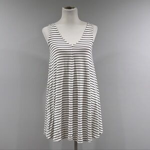 American Eagle Outfitters Black and White Striped Midi Dress.
